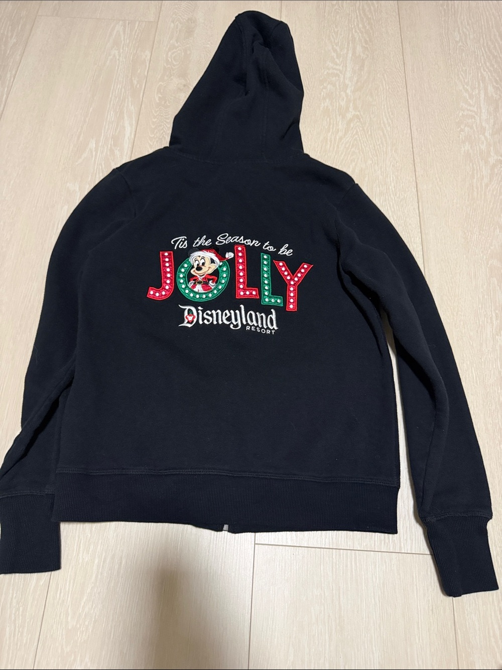 Disney Black 'Jolly' Holiday Hoodie with Mickey Graphic - Picture 8 of 9